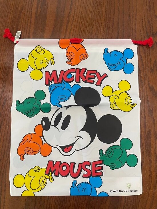 Disney Other - Vintage Mickey Mouse Drawstring Bag Lucky Corporation Japan NOS Soft Matte Vinyl